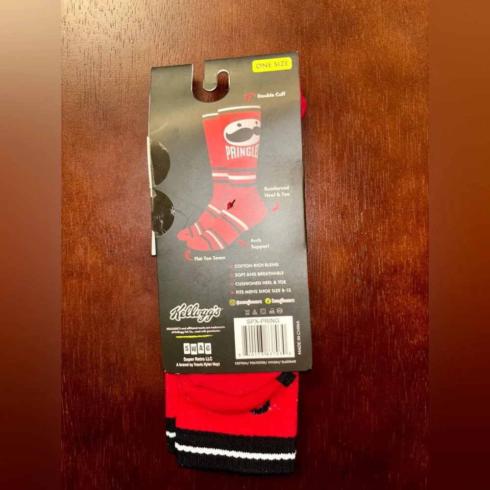 PRINGLES SWAG CREW SOCKS NWT MEN’S SHOE SIZE 8-13